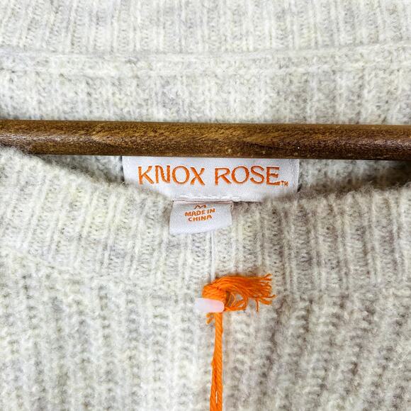 NEW! Knox Rose Crewneck Sweater Button Side Long Sleeve Soft Casual Stripe - M - Picture 3 of 4